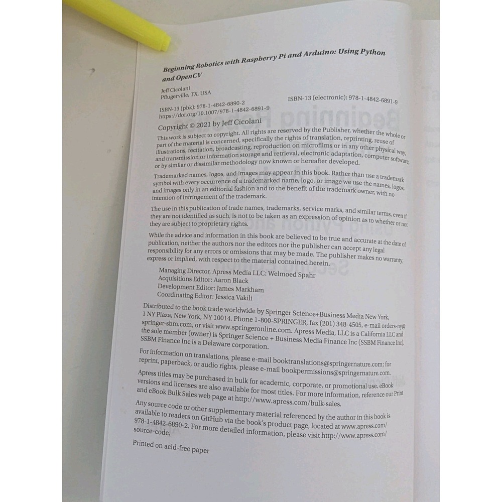 Beginning Robotics with Raspberry Pi and Arduino: Using Python and Opencv (Paper - Picture 4 of 4